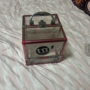 Makeup Organizer with Red Accents